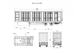 Semitrailer for livestock transport Tonar model. 98262 with axles produced by Tonar models. 90422, 90431