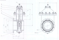 Clinket bronze by-pass gate valve DN 150 PN 0,1 MPa ITSHL.491685.001-01