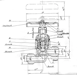 Shut-off valve through fitting DN 25, PN 10,0 MPa ITSHL.491111.017-05 (521-01.470-05)