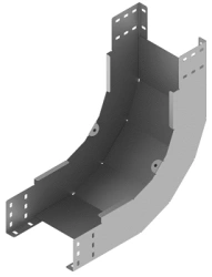 Corner radius vertical internal 90 degree angle tray ONL 000x000 F90R15 , with overall dimensions from 100x40 mm to 600x110.