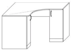Corner desk with drawer for trade enterprises