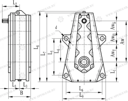 Vertical crane reducer V-400SPR