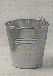 Galvanised bucket 5l 1 seam with riveted lugs