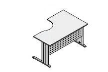 Ergonomic table on a metal frame left. Furniture set "Agat"