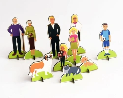 EUROPEOID RACE figurine set. THREE GENERATIONS OF FAMILY