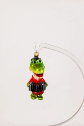 Licence Christmas tree toy made of glass "Crocodile Gena"