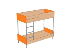 Children's 2-drawer metal-framed bed K-3M