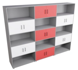 Built-in cupboard closed with open shelf, multi-sectional, part no. 95736-001