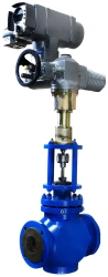 Steel regulating valves NHA KR: model range DN from 15 to 500 mm, Ru from 1,6 to 40 MPa, manually operated, electrically and ele