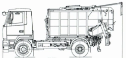Rear-loading rubbish truck KO-440M8, type KO-440M, modification KO-440M8, basic chassis: MAZ-4381N2, MAZ-4381C0.