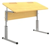 Non-adjustable two-seater pupil's table, article SU-DRN4-6