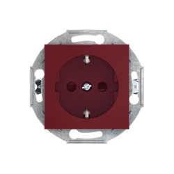CADUCEUS ALING PRESTIGE Flush-mounted socket outlet with grounding plug with ceramic base 16A, 250V~, maroon, art.