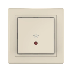 CADUCEUS ALING PRESTIGE Flush-mounted push-button light switch with 10AX, 250V~ indication, beige, article number 609I.999.