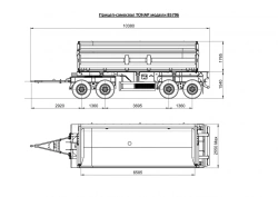 Tipper trailer of Tonar 85796 model with axles of TONAR models: 90422, 90424, 90431