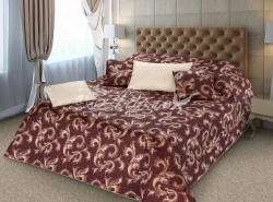 Decorative plaids made of synthetic pile knitted fabrics