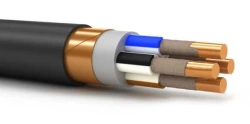Fire-resistant, flame-retardant power cables with insulation made of cross-linked polyethylene composition and polymer sheathing