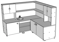 Wooden furniture for preschools: Corner play kitchen