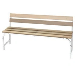 Metal hard cloakroom bench with backrest SKS 2000