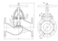 Valve non-return shut-off flanged bore DN 80 PN 16 series 458 (KMIA.491925.002)