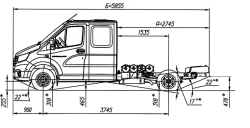 Chassis GAZelle NN, Modification A22R36, Dual fuel engine (petrol/ CNG )