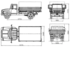 Dump truck GAZ-SAZ-2506 3-way unloading on the basis of chassis GAZ-33086 GVW 8000