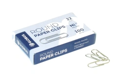 Paper clips 22 mm 100 pcs., nickel-plated