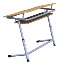 Two-seater adjustable desk, article PL-DUE4-6