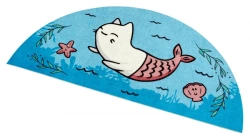 SHAHINTEX SILK PHOTOPRINT rug (52) "Catfish" 62x31 (semi-circular)