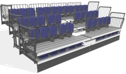 Telescopic telescopic grandstand with lifting of "TTP" type