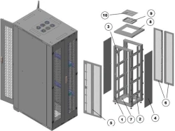 Reinforced 19" SHT-PU-47U-800x1200-2P2P floor standing telecommunication cabinet