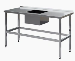 Table with sink for vegetable processing 1600x700x850 mm (AISI 430)