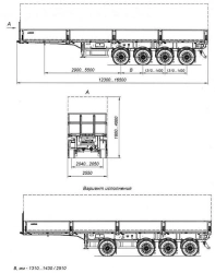 Semi-trailer of cargo four-axle AM9460-22S with axles CEYLAN AS-1210-225-ST-OV with payload of 12 tonnes