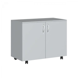 Dresser on wheeled supports, hinged doors