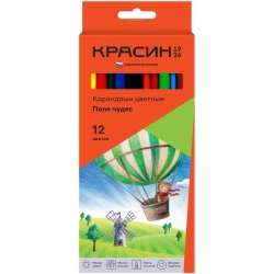 Coloured pencils Krasin "Field of Miracles", 12-colour, three-g., sharpened, cardboard. pack.
