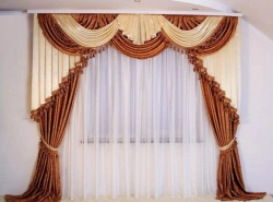 Lambrequins of other textile materials treated with fire retardant impregnation