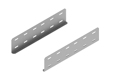 Longitudinal connector PL 00 with overall dimensions from 75 mm to 120 mm, metal thickness 2,0 mm, stainless steel, grade AIS.