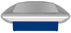 Counter P2629 "Ileta UN" non-cooled cash desk, outside corner (blue)