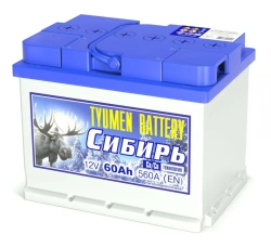 Accumulator lead starter battery TYUMEN BATTERY 6ST-60L Siberia