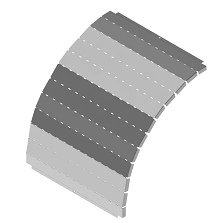 Vertical hinged corner cover KL 000x000 ZL, with overall dimensions from 100x40 mm to 600x200 mm, with metal thickness from 1,