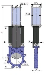 Valstok knife gate valve Valstok series VAB in cast iron with manual override