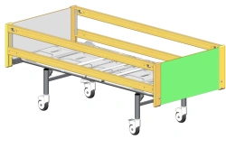 KF0-01-"MSC" (MSC-6101EP) - General hospital bed with headrest, on wheels, complete with slatted side barriers made of
