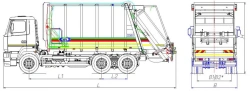 Rear-loading rubbish truck model MK-3549-11
