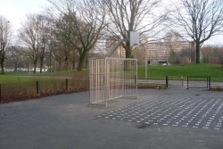 Minifootball goal and streetball stand made of stainless steel