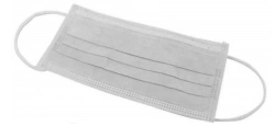 Medical face mask for protection of respiratory tract of disposable use "SORBOTEK", two-layer, size 175x95 mm, with p