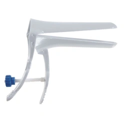 Gynaecological polymer mirror according to Cusco ? 2 (M) white with central screw fixator single-use sterile