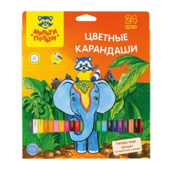 Coloured pencils Multi-pulti "Raccoon in India", 24-colour, sharpened, cardboard, europodweight