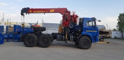 Tractor-tractor truck with CMU model KMU-150 manufactured by GAKZ JSC, model 5408A1-10 on chassis KAMAZ-43118