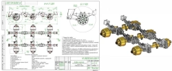 Axle unit MT-2900705.1410.3-2050 (high-frame, spring-loaded, three-axle, g/load 36,0 tonnes)