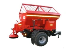 Semi-trailer spreading machine RSR-03 hopper volume 2,2 cubic metres sand weight 3,3 tonnes with springs