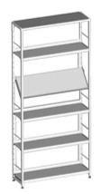 Single-sided shelving unit 900x300x1752 mm